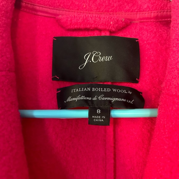 Bright Pink J. Crew Daphne Top Coat Size 8 - Picture 3 of 6